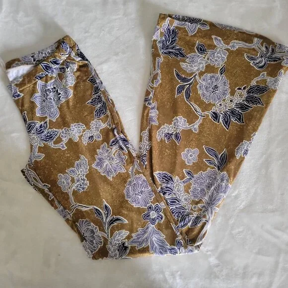 Free People Gold and Tan Flare Pants - Picture 5 of 8